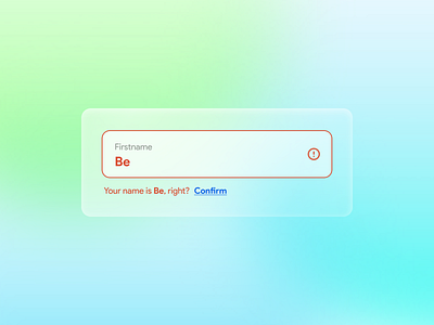 UX Writing Day - 12 aurora blue confirmation day 12 error glassmorphism textfield transparent ux writing challenge