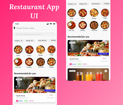 Restaurant App UI Design app design flutter mobile app design mobileapp ui restaurant app design restaurant app ui design