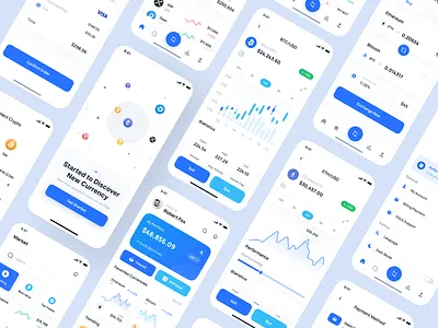 Crypto Wallet App Design UI Kit bitcoin buy sell crypto crypto exchange crypto wallet cryptocurrency design ethereum figma fintech ios minimalist mobile app token trading ui uiux user interface ux wallet app