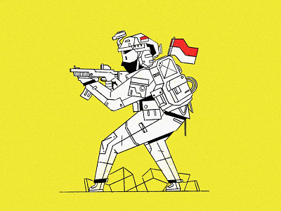 Toy Soldier army character design drawing homepage icon illustration indonesia military service simple soldier website