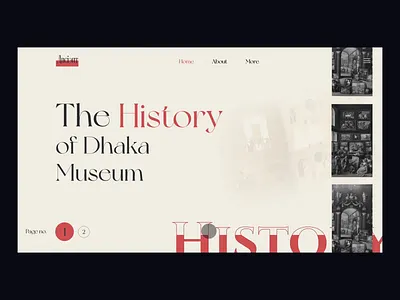 Museum Web Header (Concept Design) animation design light version ui museum typography ui user experience user interface design ux website design