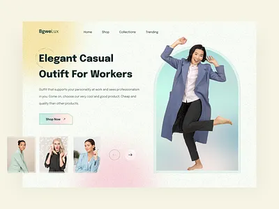 BgweLux Fashion Website 3d blue branding clean clothes color design fashion graphic design grid illustration iphone uiux ux wear website work yellow