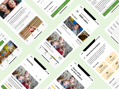 More screens about charity app charitable foundation charity design donation fund interface mobile ui ux
