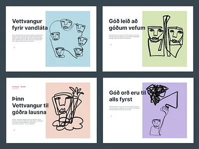 Vettvangur online branding agency branding clean iceland illustration minimal