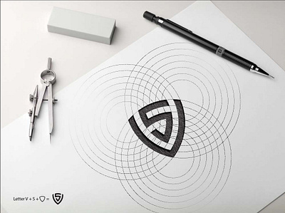 V + S + Shield Logo Design branding design icon logo typography vector