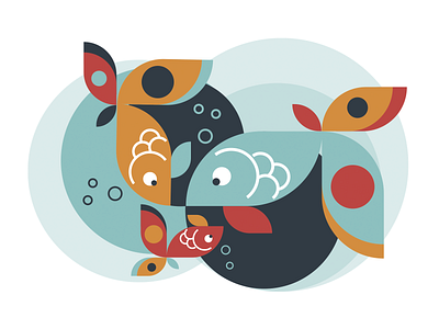 fishes design graphic graphic design illustration