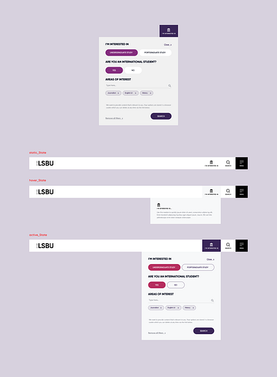 Personalisation Module Application - LSBU design product design tech ui ux web website