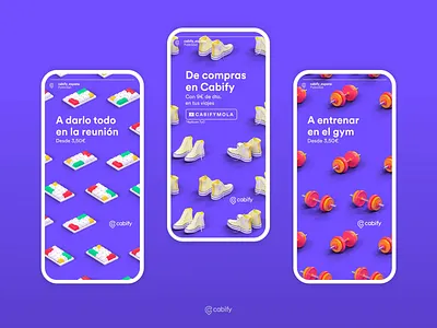 3D Patterns Campaign Instagram Stories 3d ad design advertising cabify cabifydesign design instagram mobility modeling pattern social media stories
