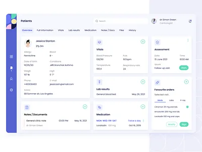 EHR concept dashboard health medicine wellness