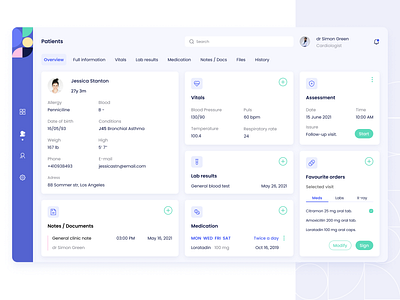 EHR concept dashboard health medicine wellness