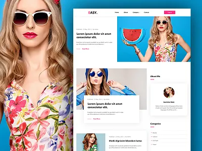 Easy - Lifestyle & Fashion Blog PSD psd template psd templates