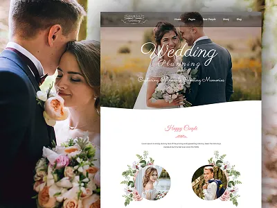 Wedding Planning - Landing Page PSD Template psd template psd templates