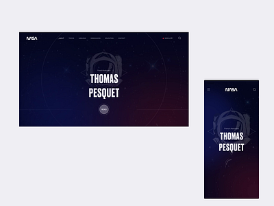 NASA - Astronaut's Loading Animation animation astronaut branding design earth galaxy interface mobile nasa responsive space stars thomas pesquet ui ui design uiux universe user interface ux