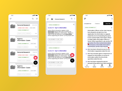 Research Tool - Legal Professionals android design interface ui ux