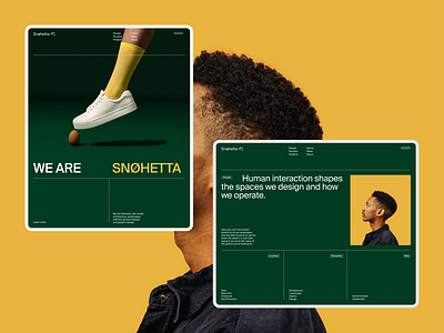 Snøhetta clean design ui ux web yellow