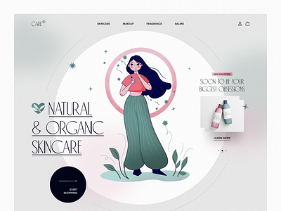 Care — Organic Cosmetics Website beauty care character cosmetic cosmetology design illustration landing makeup skincare trend ui uiux ux web