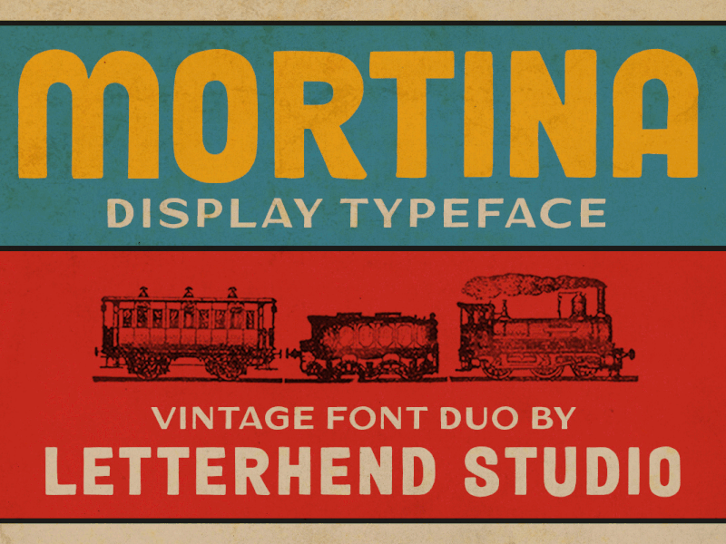 Mortina Font Duo - Display Typeface freebies old school font