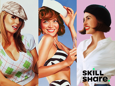 Skillshare - Pin-Ups for Beginners! girl illustration photoshop pinup vintage woman