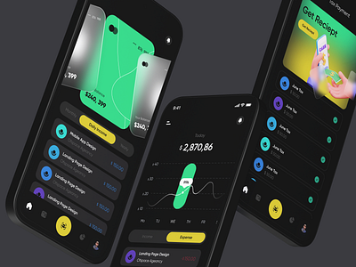 Tax iOS App Concept app ui dark app design dark design expense fintech fintech app design glass income income tax ios app ui mobile app reporting tax tax filling tax return transaction