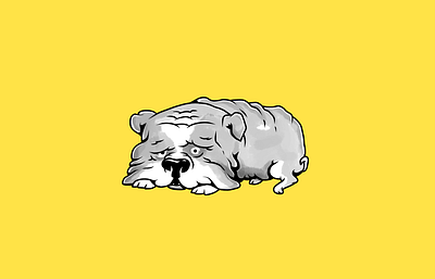 English Bulldog bulldog characters dog dogs illustration monochrome pet pets