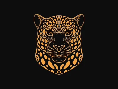 Golden Jaguar animal beast cartoon cat dribbble face gold golden head illustration jaguar loepard mascot panther portrait royal spotted vector wildcat zoo