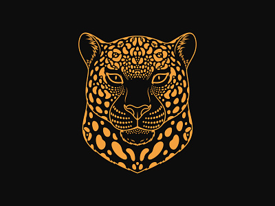 Golden Jaguar animal beast cartoon cat dribbble face gold golden head illustration jaguar loepard mascot panther portrait royal spotted vector wildcat zoo