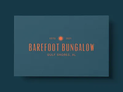 Barefoot Bungalow Logo airbnb art deco beach house branding card clean design flat logo minimal stationery vacation home vector