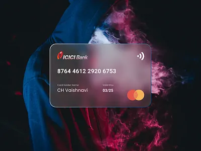 Bank Card UI - Glassmorphism bank bankcard card credit card debit card design glass effect minimal trend trending