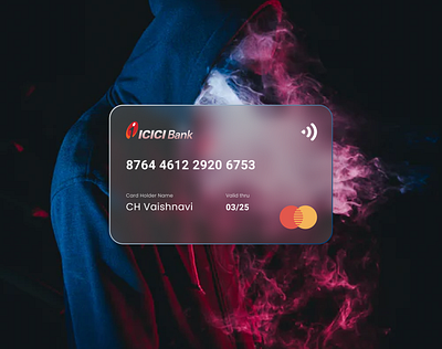 Bank Card UI - Glassmorphism bank bankcard card credit card debit card design glass effect minimal trend trending