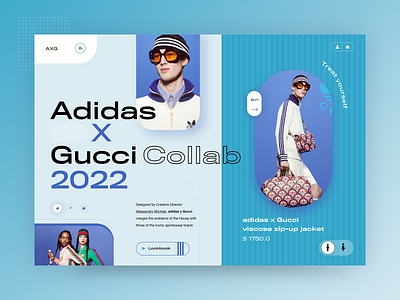 adidas x Gucci 2022 campaign - design concept adidas clean design ecommerce fashion gucci modern typography ui ux