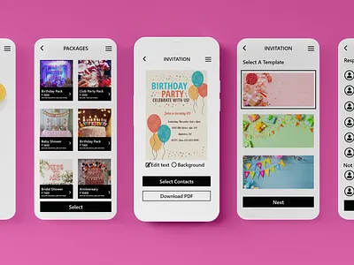 UI Design- Instant Party Planning App adobexd branding case study design graphic design mockup ui ui design