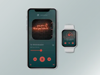Music Player UI adobe xd design flat ui