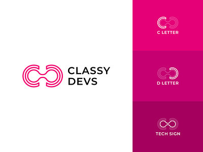 Classy Devs app icon logo branding design gradient logo illustration lettermark logo logo design minimalist logo monogram