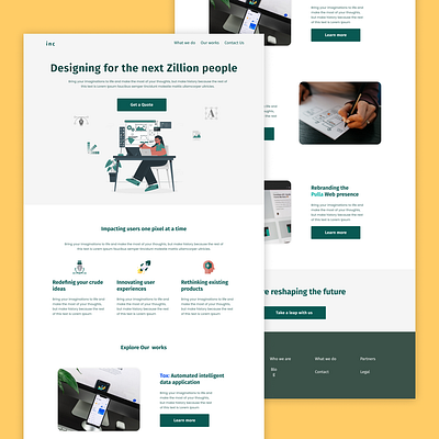 Inc branding design illustration ui ux vector web