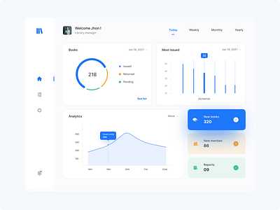 Library dashboard. concept ui dashboard inspiration ui library library dashboard web design