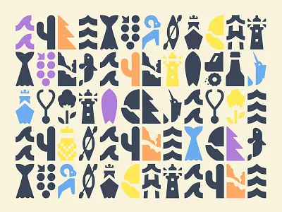 BAJA CALIFORNIA ICONS art director baja baja california brand illustration branding california catus concept digital illustration graphic design icon iconography sea whale
