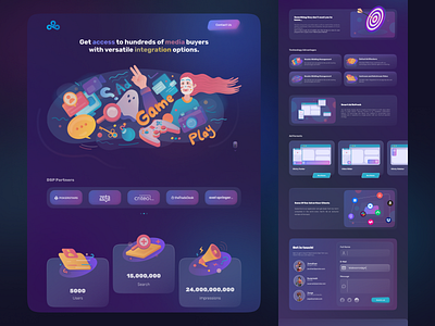 Advertising Platform | Landing Page ad advertise advertising branding cartoon concept design game gaming graphic design illustration landing logo publisher ui web website