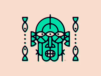 Sea Monster character design fish flat icon illustration line art logo minimal monster ocean offset screenprint sea monster tattoo technique vector wit