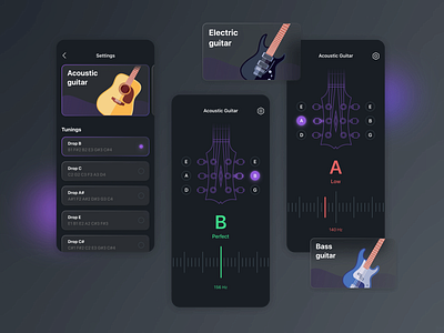 Guitar Tuner App app design mobile mobile ui ui ux