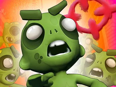 Zombie Shooter poster 3d adobe photoshop gaming. graphic design iconography illustraion illustration art logo mobile game shooter zombie