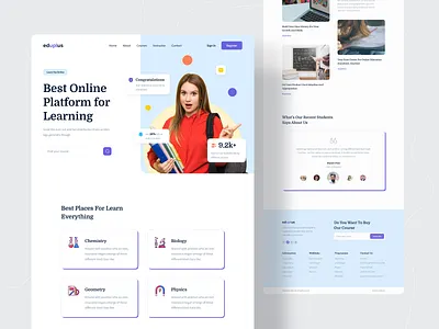 Eduplus E-Learning Landing Page 2021 trend course website dribbble best shot e learning website education education website elearning landing page online education online learning popular design popular shot school trends tutor university web design webdesign website concept website design