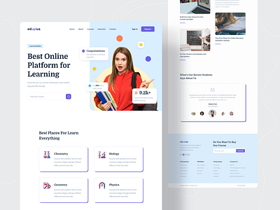 Eduplus E-Learning Landing Page 2021 trend course website dribbble best shot e learning website education education website elearning landing page online education online learning popular design popular shot school trends tutor university web design webdesign website concept website design