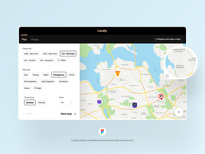 Localy plugin — Map kit × 6 Cities in 10 Styles 2d 2d art art design figma flat graphic design illustration illustrator kit location locator map minimal plugin style vector vector illustration