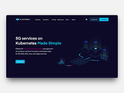 Platform9 - Cluster Creation & Kubernetes Website Design animation dark kubernetes layout saas software ui ux web design website