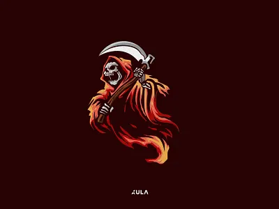 The reaper mascot character design branding design dribbble flat ghost illustration logo reaper thereaper typography vector