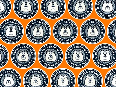 Bears & Backpacks Badges badge bear branding design graphic illustration logo texture typography