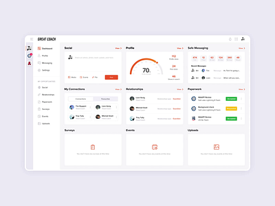 Great Coach - Social Media Startup animation app dashboard design great coach motion design ui ux web design