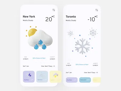 Weathery: Weather App Concept 2021 3d animation app application branding design graphic design illustration light minimal motion motion graphics sun typography ui ux vector weather weatherapp