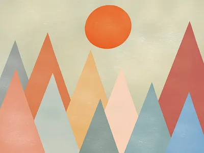 Mountains Landscape custom illustration digital digital art illustraion illustration illustration art illustration digital illustration for web illustrations landscape landscape illustration mid century minimalistic modern mountain art mountains procreate simple texture sun and mountain texture art
