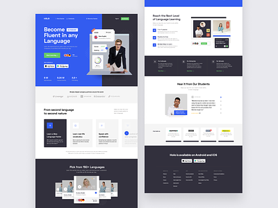 Holo – E-learning Landing Page blue clean design e learning landing page minimal saas ui web design